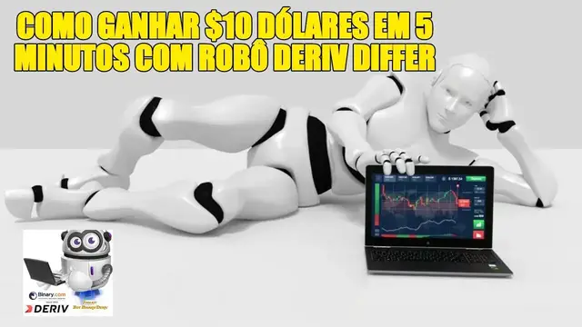 Video thumbnail for 💲💲💲 COMO GANHAR $10 DÓLARES EM 5 MINUTOS COM ROBÔ DERIV DIFFER