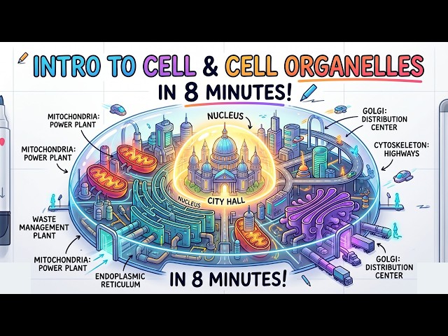 Video thumbnail for Intro to Cell Biology|| Cell & Organelles in 8 Minutes