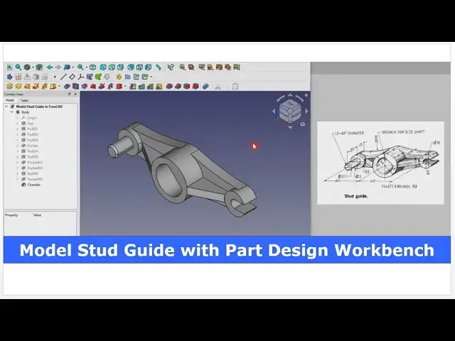 'Video thumbnail for Model Stud Guide with FreeCAD Part Design Workbench | FreeCAD Tutorial | 3D Modeling |'
