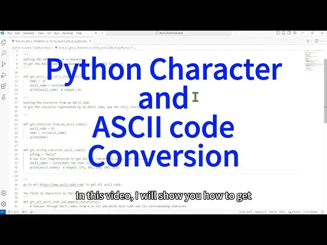 'Video thumbnail for How to Easily Get and Convert ASCII Codes of Characters in Python?'