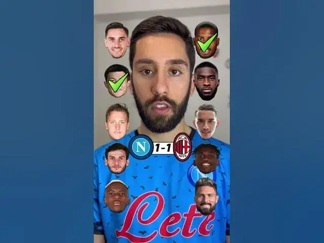 'Video thumbnail for Napoli vs Milan One vs One #championsleague #football #napoli #footballshorts #milan'
