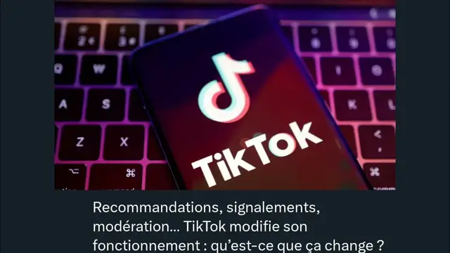'Video thumbnail for Recommandations, signalements, modération TikTok modifie son fonctionnement qu’est-ce que ça change?'