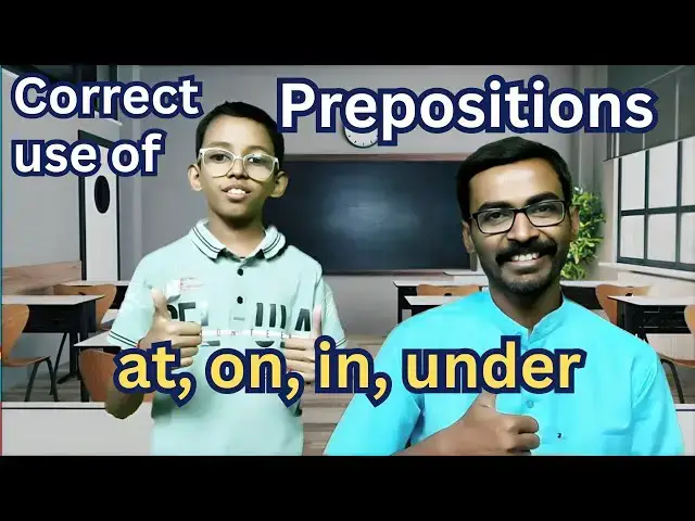 'Video thumbnail for Correct use of prepositions at, on ,under, in | Learning English with 01 minute Videos'