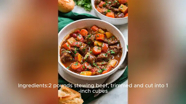 Video thumbnail for beef stew recipe