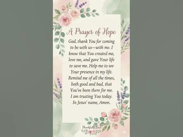 Video thumbnail for A Prayer of Hope #jesuslovesyou #thankfullylove #prayer #repentance