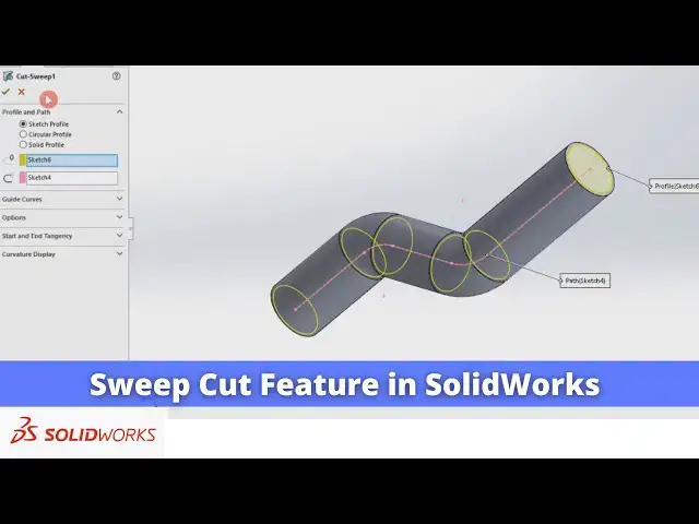 'Video thumbnail for Swept Cut Feature in SolidWorks | SolidWorks Tutorial | SolidWorks Modeling |'