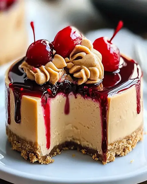 Video thumbnail for Mini Cherry Peanut Butter Cheesecakes  Easy Dessert Recipe