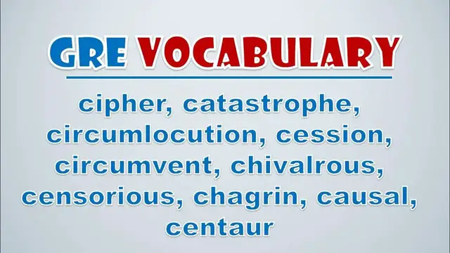 Video thumbnail for GRE Vocabulary: Cipher, Catastrophe, Circumlocution, Cession, Circumvent, Chivalrous, Censorious