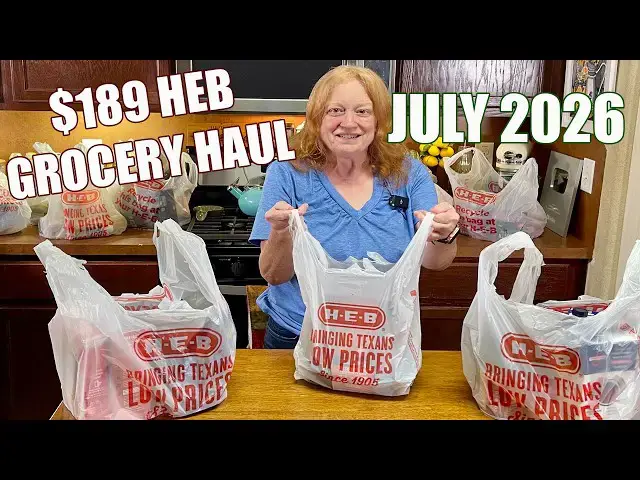 Video thumbnail for GROCERY HAUL HEB Groceries July 2026 $189