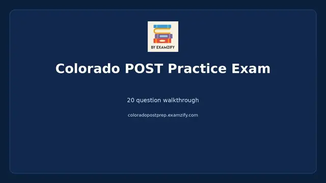 Video thumbnail for Colorado POST Practice Exam