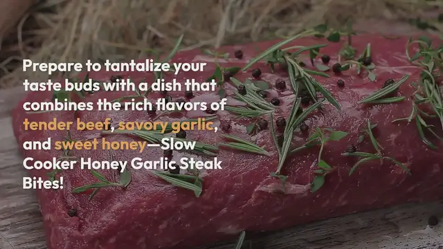 Video thumbnail for Slow Cooker Honey Garlic Steak Bites