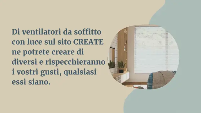 Video thumbnail for CREATE ventilatori da soffitto: design e freschezza