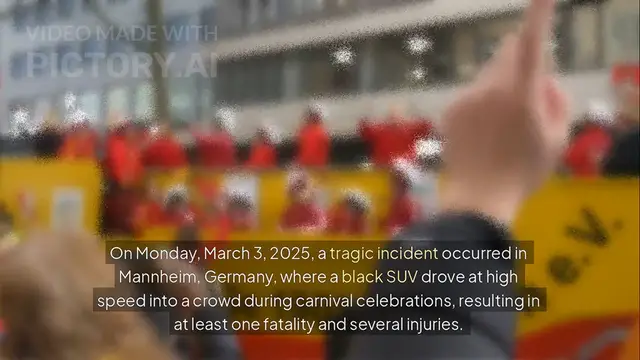'Video thumbnail for SUV Rams Into Carnival Crowd in Mannheim, Germany; 1 Dead, Several Injured'
