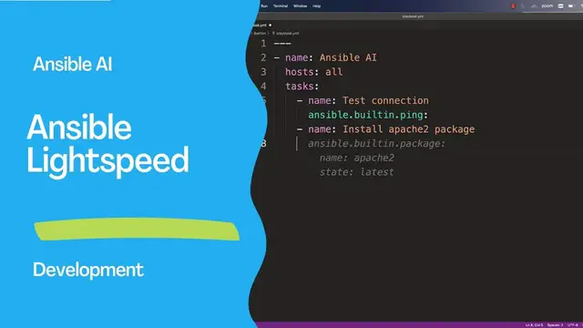Video thumbnail for Ansible Lightspeed with IBM Watson Code Assistant