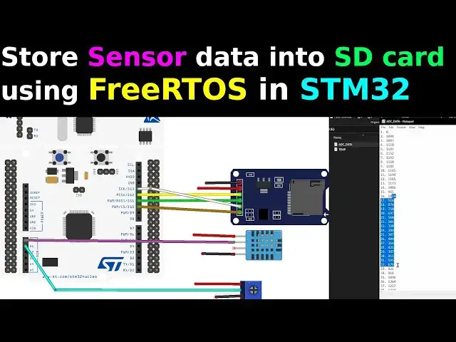 Video thumbnail for Store data into SD CARD || FreeRTOS || STM32 || ADC || DHT