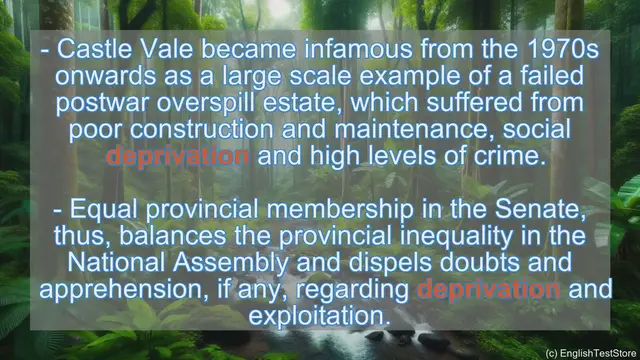 Video thumbnail for Deprivation In Sentences - Example Of Deprivation In Sentences - How To Use Deprivation In Sentences