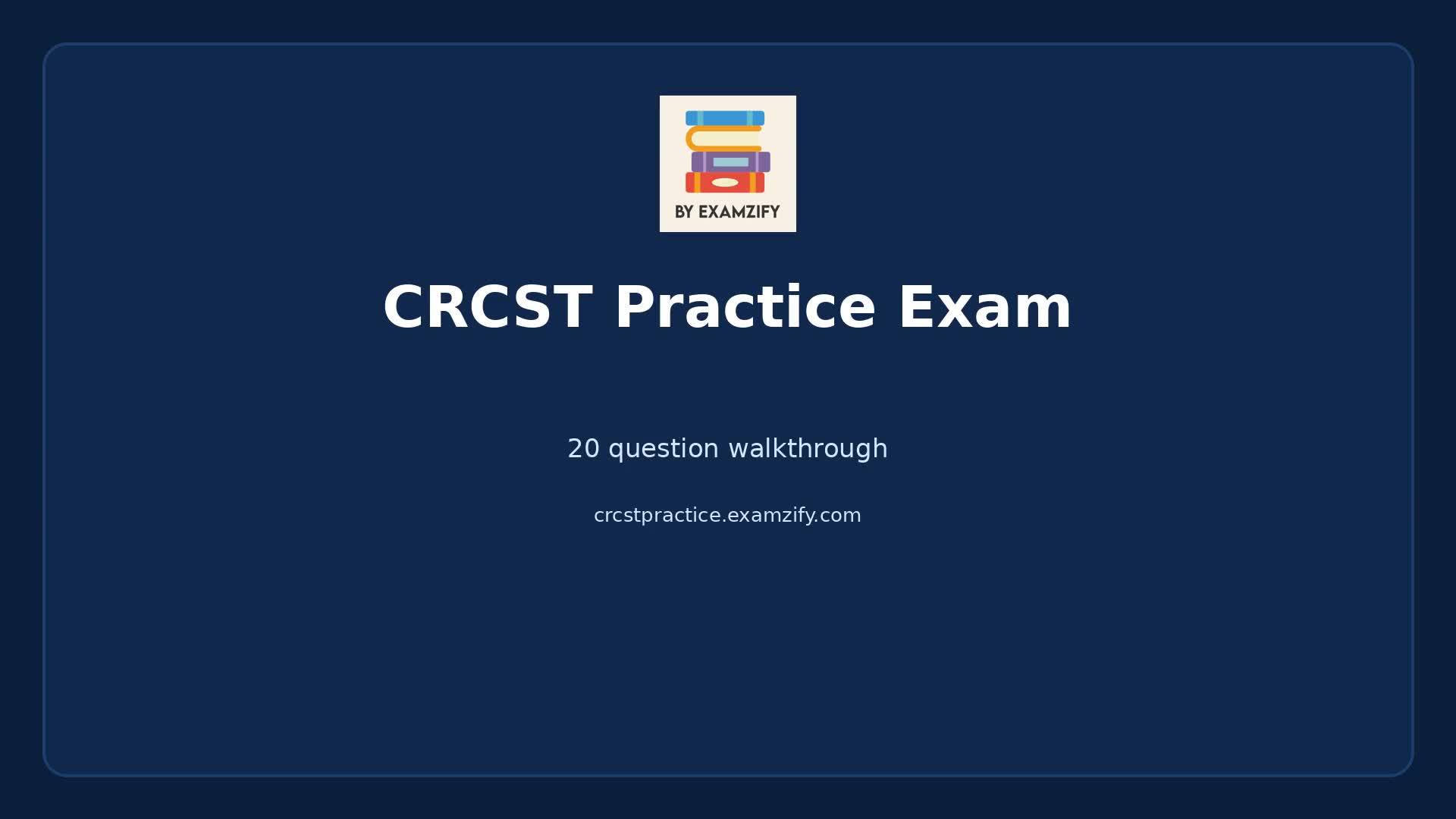 Video thumbnail for CRCST Practice Exam