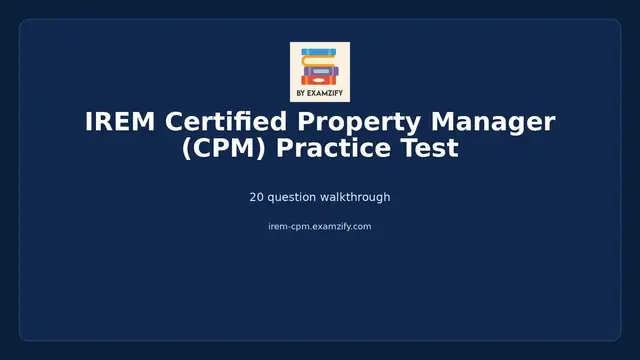Video thumbnail for IREM Certified Property Manager (CPM) Practice Test