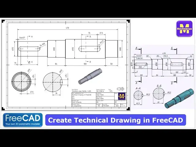 'Video thumbnail for FreeCAD Technical Drawing Tutorial | FreeCAD Tutorial | FreeCAD Drawing | Mechnexus |'