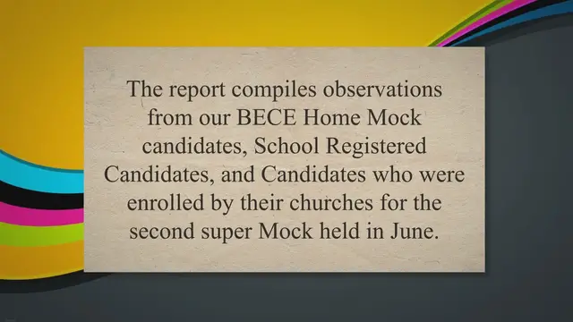 'Video thumbnail for June 2023 BECE Super Mock 2 Examiners’ Report'