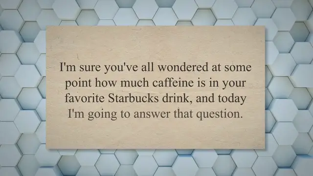 Video thumbnail for How Much Caffeine is in 4 Shots of Espresso at Starbucks?