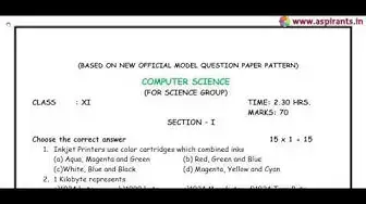 Video thumbnail for 11th Computer Science Half Yearly Exam 2018 - Model Question Paper 4 | Chennai District | EM