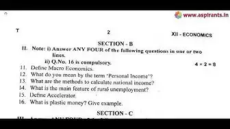 Video thumbnail for 12th Economics First Mid Term Question Paper 2019-20 | Tirunelveli District | English Medium