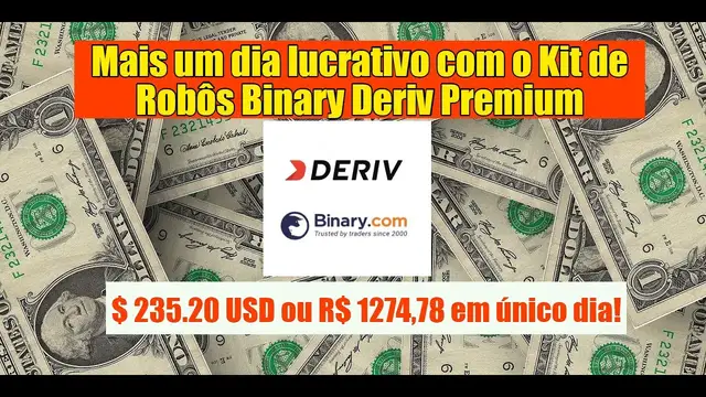 Video thumbnail for LUCRE TODOS OS DIAS COM NOSSOS ROBÔS BOT BINARY DERIV PREMIUM
