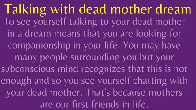 Video thumbnail for DREAM about DEAD MOTHER  meaning