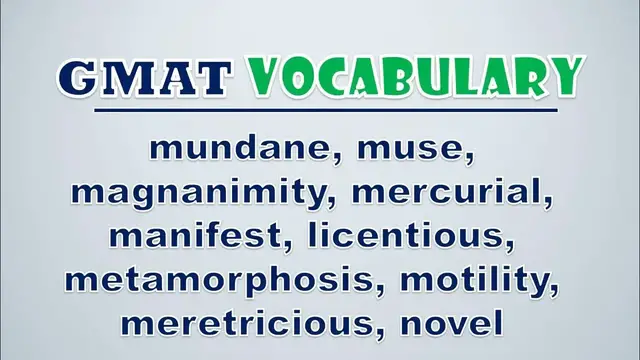 Video thumbnail for GMAT Vocabulary: Mundane, Muse, Magnanimity, Mercurial, Manifest, Licentious, Metamorphosis