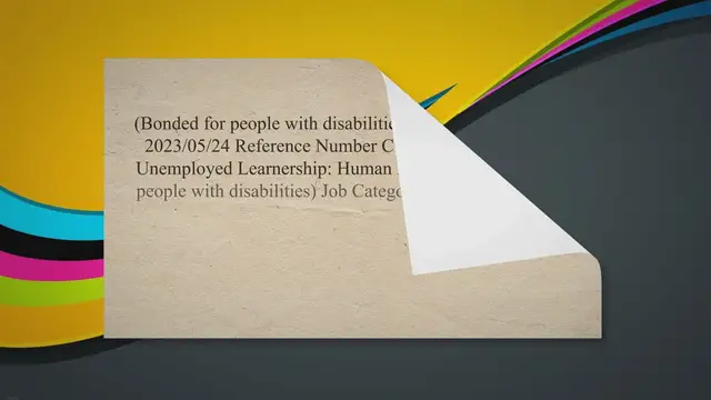 'Video thumbnail for Unemployed Learnership: Human Resources'