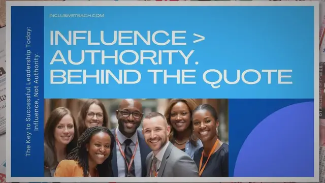 Video thumbnail for The key to successful leadership today is influence, not authority.