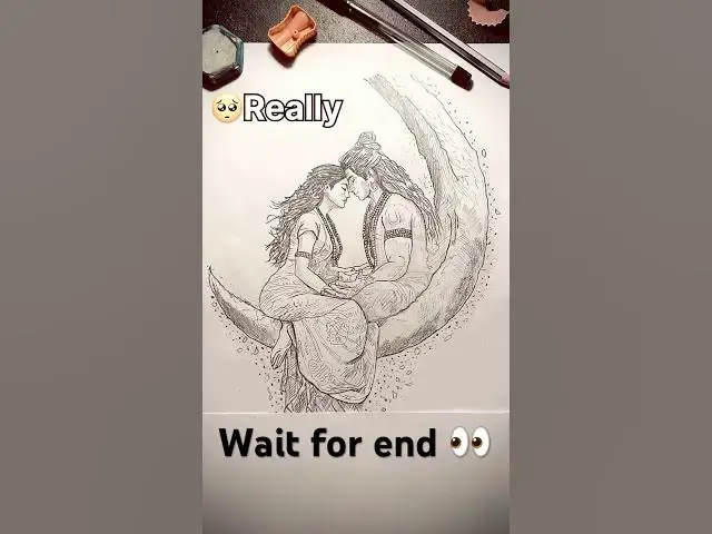 Video thumbnail for From Nothing to Masterpiece 😱 | Shiv Parvati Art #shorts #creative ,#trendingshorts #artist #reels
