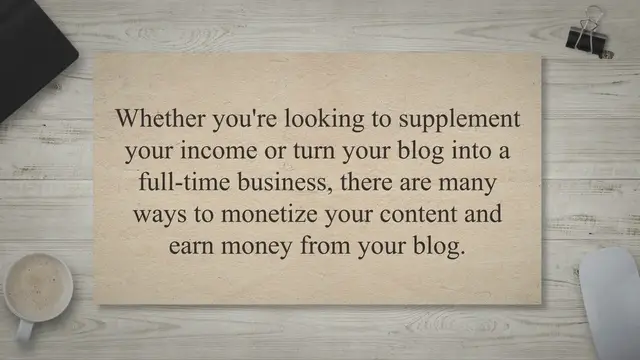Video thumbnail for The Ultimate Guide to Making Money Online with Blogging: Niche Selection, Content Creation, and Monetization Strategies