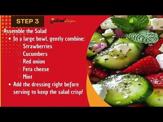 Video thumbnail for Easy 5-Minute Strawberry Cucumber Salad – Fresh, Healthy & Delicious!