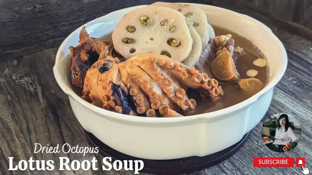Video thumbnail for How to make Lotus Root with Dried Octopus Soup | Soothing and Nourishing