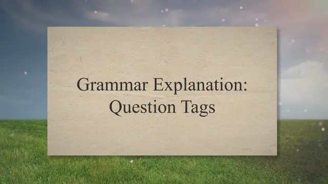 Video thumbnail for English Grammar Explanation: Question Tags