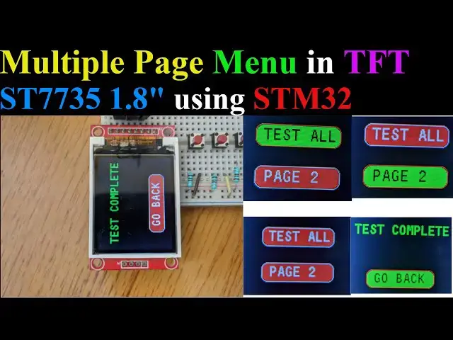 Video thumbnail for TFT MENU using STM32 || ST7735 1.8" || Multiple Pages || HAL SPI