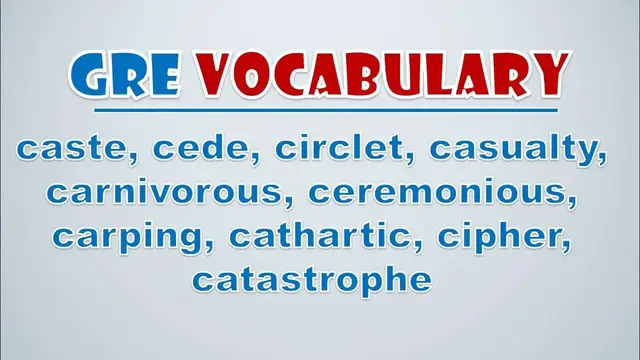 Video thumbnail for GRE Vocabulary: Caste, Cede, Circlet, Casualty, Carnivorous, Ceremonious, Carping, Cathartic