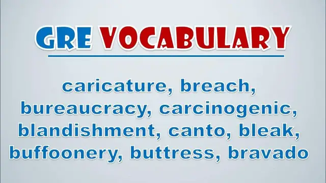Video thumbnail for GRE Vocabulary: Caricature, Breach, Bureaucracy, Carcinogenic, Blandishment, Canto, Bleak