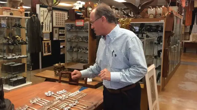 Video thumbnail for Antique Sterling Silver Gorham Cluny Flatware aavilable at Gannon's Antiques Fort Myers Florida