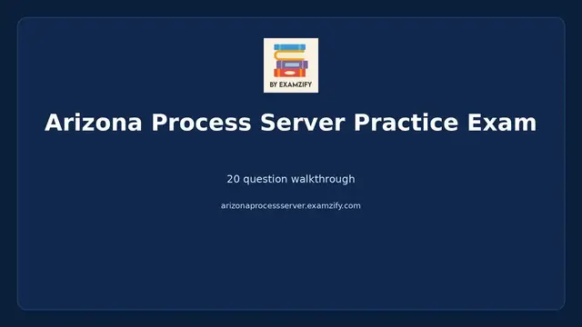 Video thumbnail for Arizona Process Server Practice Exam