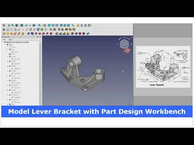 'Video thumbnail for Model Lever Bracket with FreeCAD Part Design Workbench | FreeCAD Tutorial | Mechnexus |'