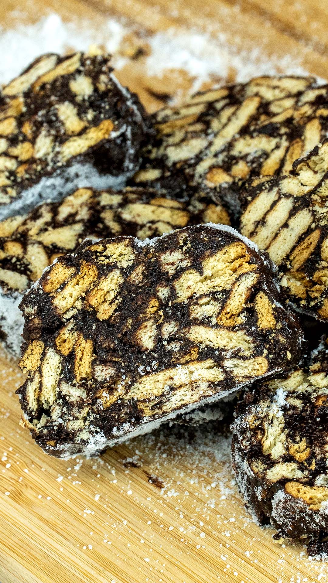Video thumbnail for Chocolate Salami Recipe (No Bake Dessert Ready in 5 Minutes)