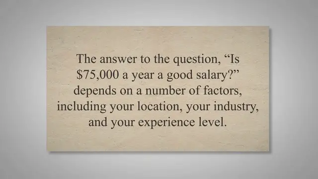 Video thumbnail for Is $75,000 a Year a Good Salary? (2023 Guide)