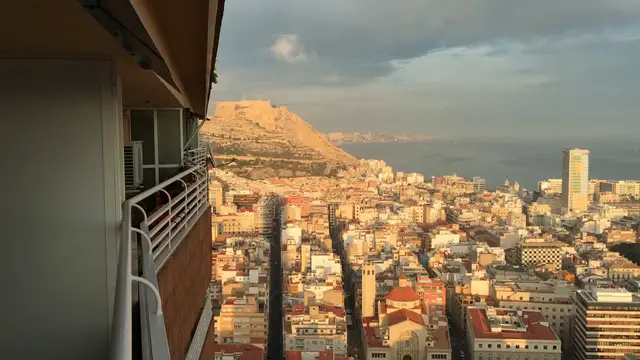 'Video thumbnail for Alicante Harbor: Stunning Aerial View from High Above looking out over the Immense Sea'