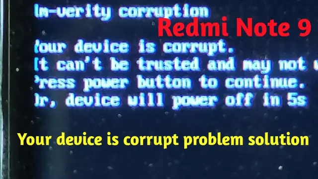 Video thumbnail for Redmi note 9 your device is corrupt problem solution