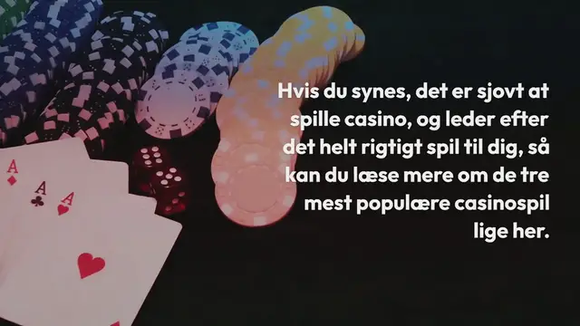 Video thumbnail for Mangler du noget at spille? Her er de tre mest populære casinospil
