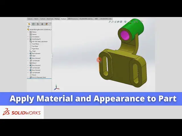 'Video thumbnail for Apply Material and Appearance of Part  | SolidWorks Tutorial | SolidWorks Modeling |'