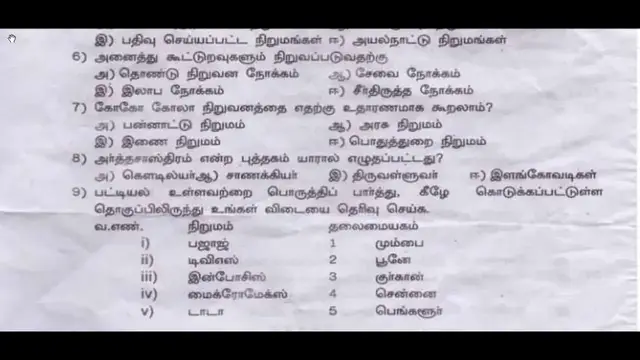 Video thumbnail for 11th Commerce First Mid Term Question Paper 2019-20 | Namakkal District | Tamil Medium